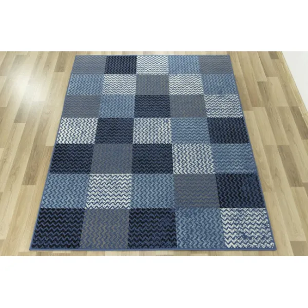 Koberec Luna 503568/94955 Patchwork modrý