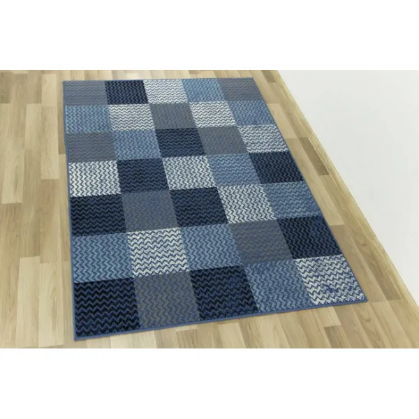 Koberec Luna 503568/94955 Patchwork modrý