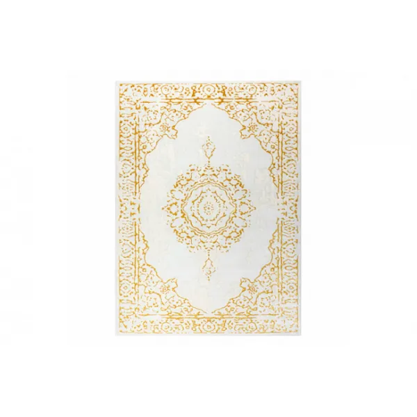 Koberec CORE 6268 Ramka, ornament - slonia kosť / zlatý
