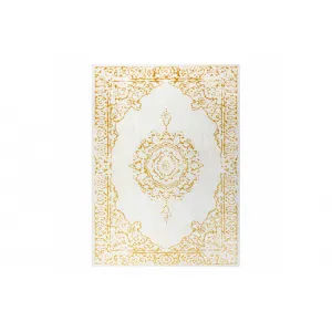 Koberec CORE 6268 Ramka, ornament - slonia kosť / zlatý