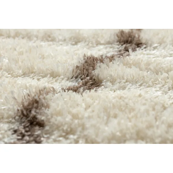 Koberec FLUFFY kruh shaggy kratka, trellis - krém / béžový