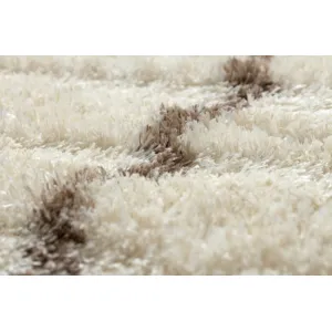 Koberec FLUFFY kruh shaggy kratka, trellis - krém / béžový
