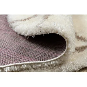 Koberec FLUFFY kruh shaggy kratka, trellis - krém / béžový