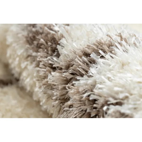 Koberec FLUFFY kruh shaggy kratka, trellis - krém / béžový