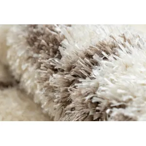 Koberec FLUFFY kruh shaggy kratka, trellis - krém / béžový