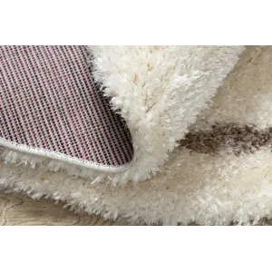 Koberec FLUFFY kruh shaggy kratka, trellis - krém / béžový