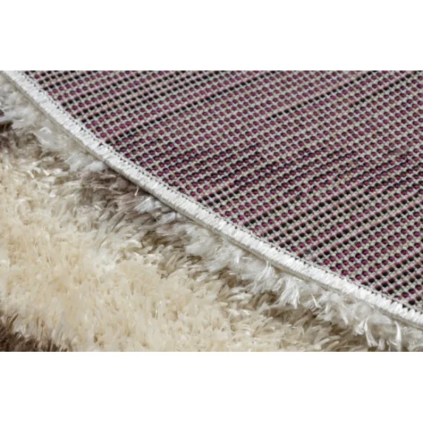 Koberec FLUFFY kruh shaggy kratka, trellis - krém / béžový