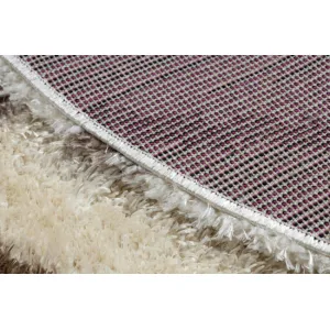 Koberec FLUFFY kruh shaggy kratka, trellis - krém / béžový