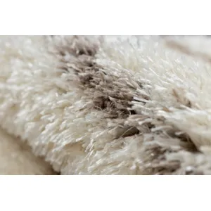 Koberec FLUFFY kruh shaggy pásky - krém / béžový