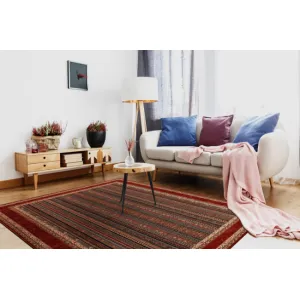 Koberec KASHQAI 4357 300 ramka, orientálny - zelený, bordový