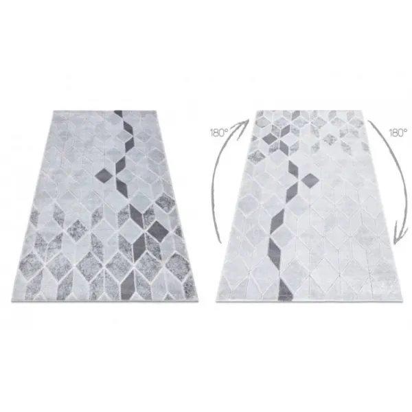 Koberec MEFE B400 Kocka, geometrický 3D štrukturálny - sivý