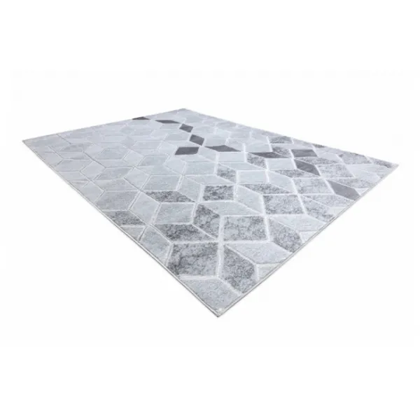 Koberec MEFE B400 Kocka, geometrický 3D štrukturálny - sivý