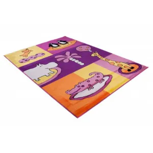 Koberec KINDER K596B CFW žltý / fialový
