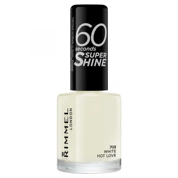 Rimmel 60 Seconds Super Shine lak na nechty odtieň 703 White Hot Love 8 ml