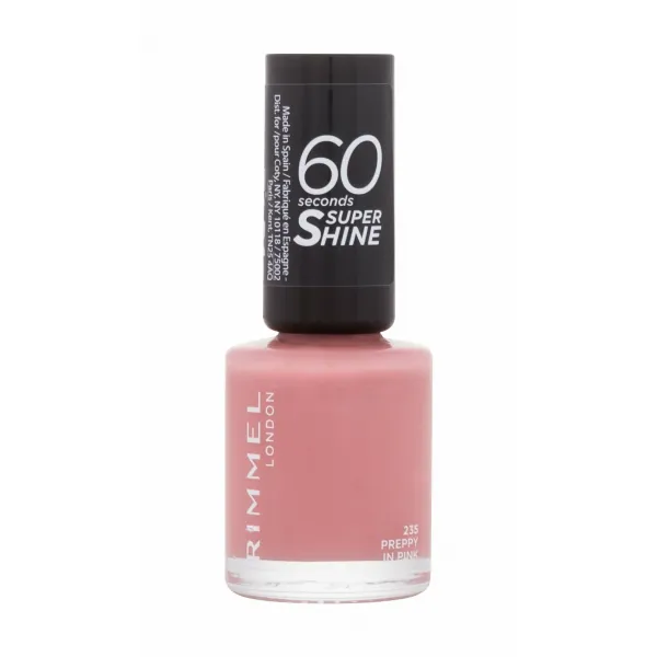 Rimmel 60 Seconds Super Shine lak na nechty odtieň 235 Preppy In Pink 8 ml
