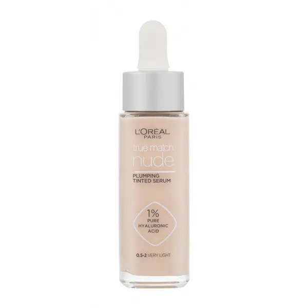L’Oréal Paris True Match Nude Plumping Tinted Serum sérum pre zjednotenie farebného tónu pleti odtieň 0.5-2 Very Light 30 ml