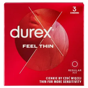 Durex Feel Thin Classic prezervatívy 3 ks