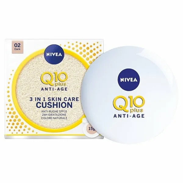 Nivea Q10 Plus Anti-Age Ošetrujúci tónovací krém v hubke 3v1 02 tmavý odtieň 15 g