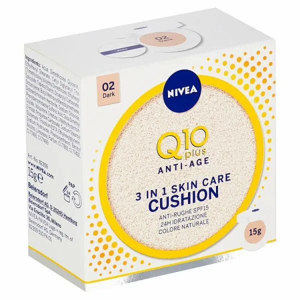 Nivea Q10 Plus Anti-Age Ošetrujúci tónovací krém v hubke 3v1 02 tmavý odtieň 15 g