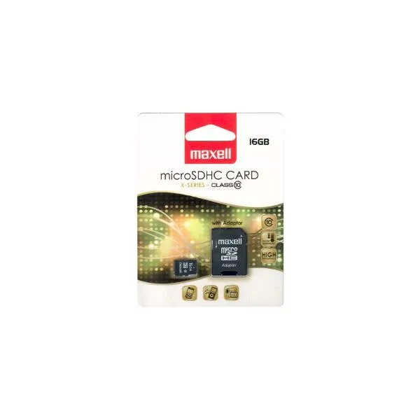 MAXELL MicroSDHC 16GB CL10 + adpt 1ks