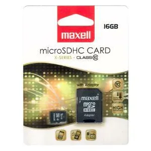 MAXELL MicroSDHC 16GB CL10 + adpt 1ks