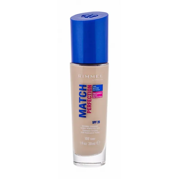 Rimmel Match Perfection tekutý make-up SPF 20 odtieň 100 Ivory 30 ml