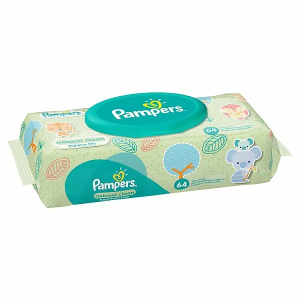 Pampers Natural Clean Čistiace Obrúsky 64 Kusov 1bal