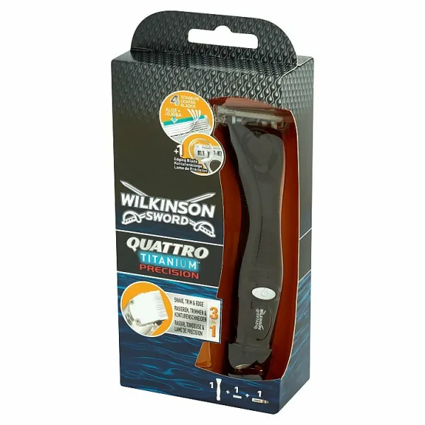 Wilkinson Sword Quattro Titanium Precision holiaci strojček so 4 čepieľkami