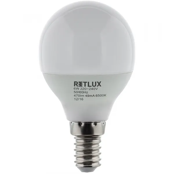 RETLUX G45 E14 miniG 6W DL 1ks