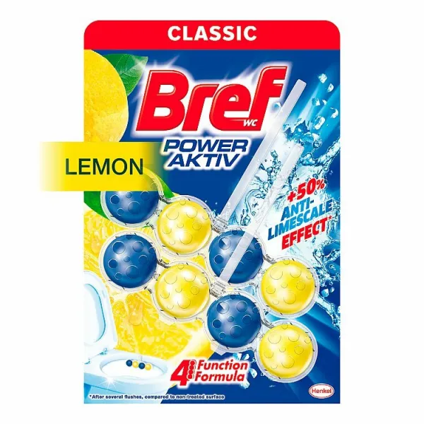 Bref Power Active Lemon tuhý WC blok 2 x 50 g