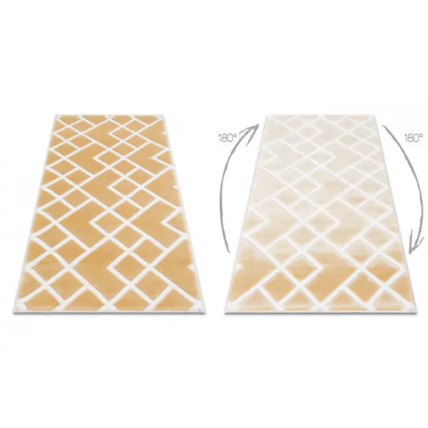 Koberec AKRYL VALS 3232 Geometricky 3D žltý / slonia kosť