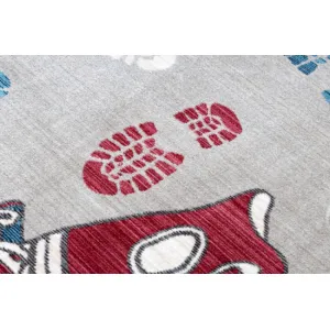Koberec TOYS 75325 Tenisky - sivý / červený, fuksia