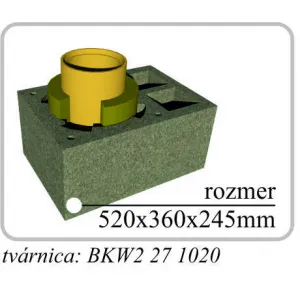 CJ Blok Komín výška 6,96/uhol 45°/priemer Ø200mm s dvoma vetracími šachtami - Komínový systém SKC-CM UNIWERSAL SKC-CM PKW2 200 90 6,96