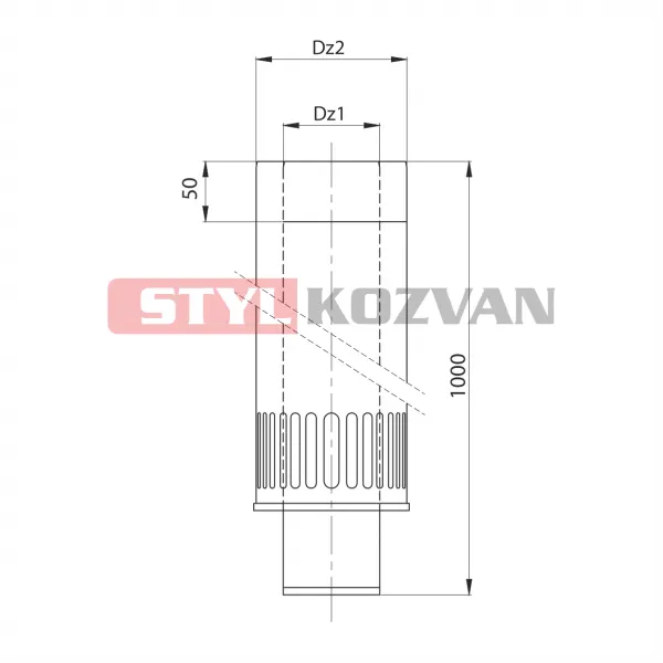 Prodmax | Ukončenie bočné (1000mm) ø60/100 mm nerez kondenz NDK04/60/100