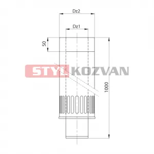 Prodmax | Ukončenie bočné (1000mm) ø60/100 mm nerez kondenz NDK04/60/100
