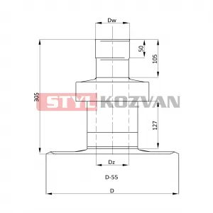 Prodmax | Ukončenie horné s podstavou ø60/100 mm nerez kondenz NDK07/60/100