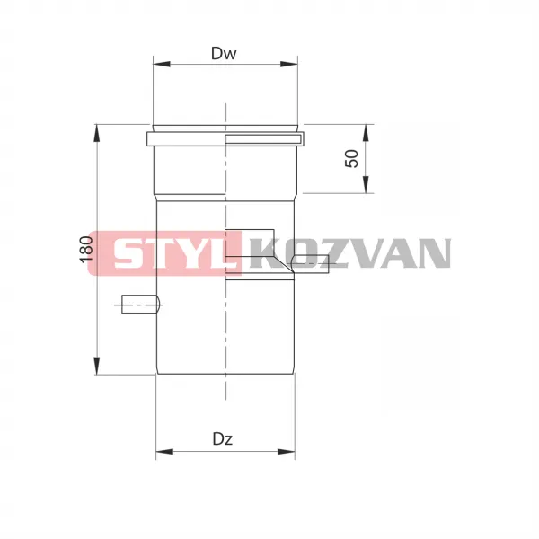 Prodmax | Rúra s odtokom kondenzu a meracim otvorom ø100 mm nerez kondenz NK18/100