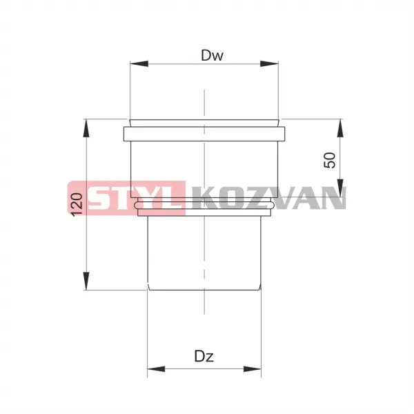 Prodmax | Redukcia ø60/80 mm nerez kondenz NK23/60/80