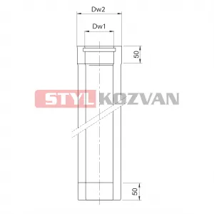 Prodmax | Rúra rovná ø60/100 mm nerez - 250 mm pre kondenzačné kotly NDK03/60/100