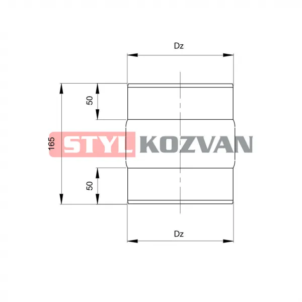 Prodmax Dymovody | Spojka ø150 mm dymovod OJ23/150