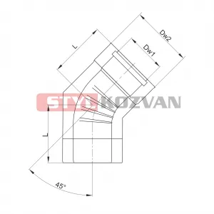 Prodmax | Koleno 45° ø60/100 mm nerez kondenz NDK11/60/100