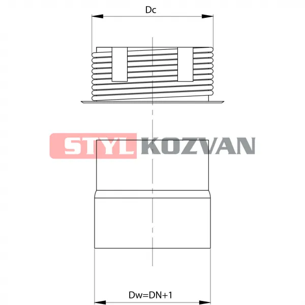 Prodmax Dymovody | Komínový prechod DN120/DC200 OJ16/120/200
