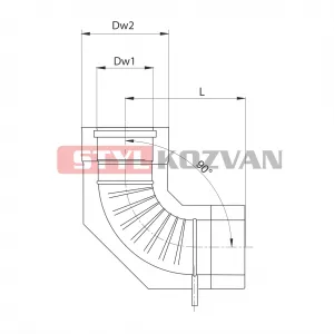 Prodmax | Koleno 90° s odvodom kondenzu ø60/100 mm nerez kondenz NDK14/60/100