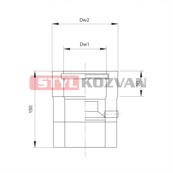 Prodmax | Rúra s odtokom kondenzu ø60/100 mm nerez kondenz NDK16/60/100