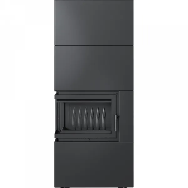 Kratki SIMPLE 8 BS ľavé presklenie s obstavbou - designový krb SIMPLE/BOX/L/S/BLACK