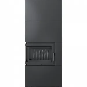 Kratki SIMPLE 8 BS ľavé presklenie s obstavbou - designový krb SIMPLE/BOX/L/S/BLACK