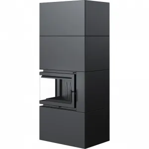 Kratki SIMPLE 8 BS ľavé presklenie s obstavbou - designový krb SIMPLE/BOX/L/S/BLACK