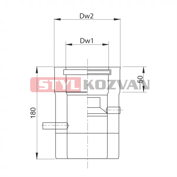 Prodmax | Rúra s odtokom kondenzu a meracím otvorom ø60/100 mm nerez kondenz NDK18/60/100