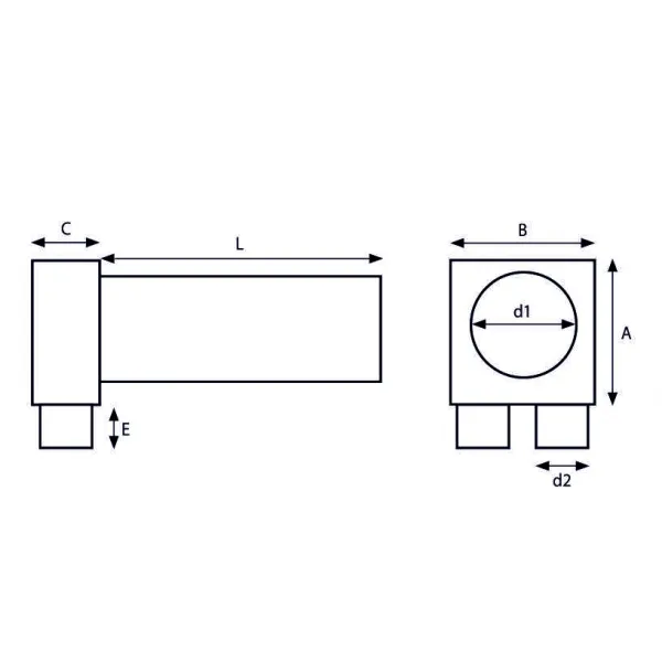 Prodmax | Distribučný box s 2 vývodmi 2x75 mm/100 mm SK 2x75/100