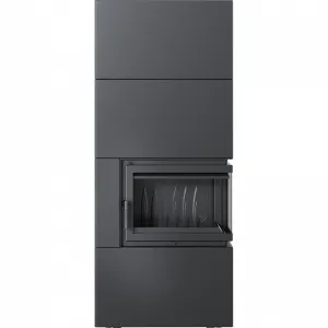 Kratki SIMPLE 8 BS pravé presklenie s obstavbou - designový krb SIMPLE/BOX/P/S/BLACK